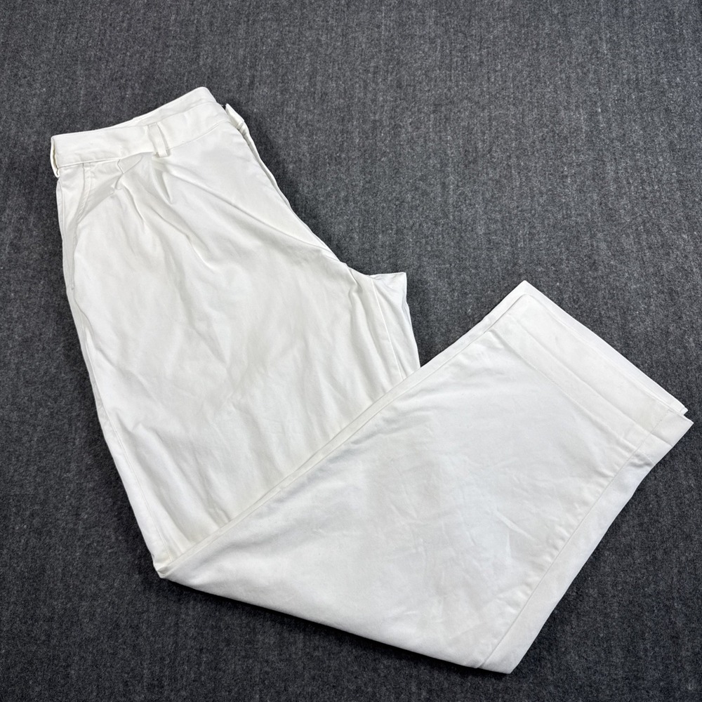 Vintage Polo Ralph Lauren Chino Pants 38x34 White Pleated Made USA